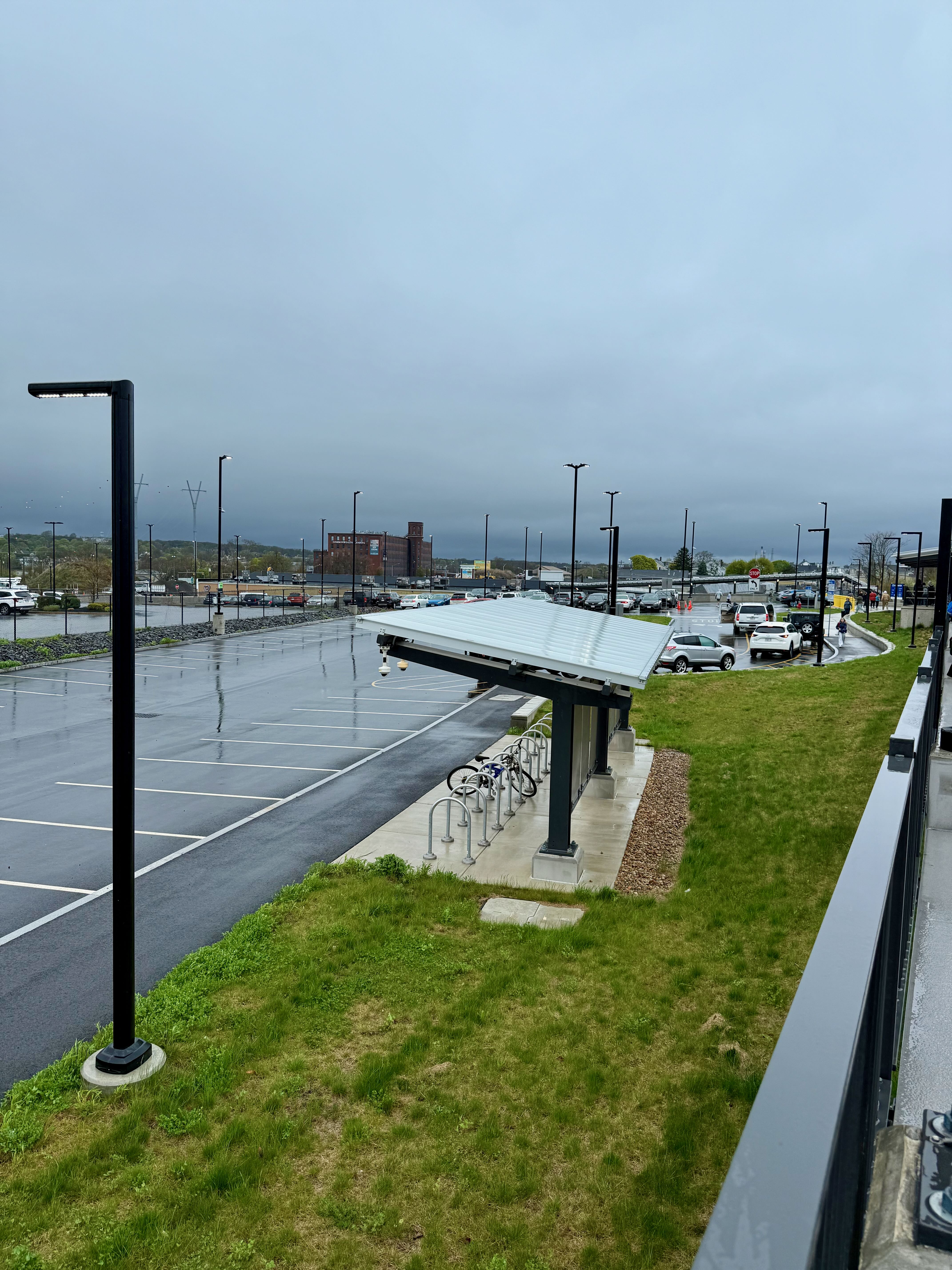 The view from the Fall River Depot Commuter Rail station in Fall River, MA